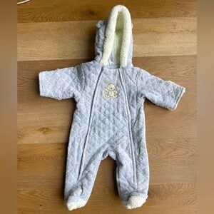 Little me hooded warm quilted bunting 3-6m